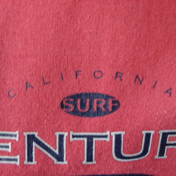 Lighter Tone Red Hoodie Ventura CA Surf Mens Womens Unisex Arm Stripe Surfboard - Picture 7 of 14
